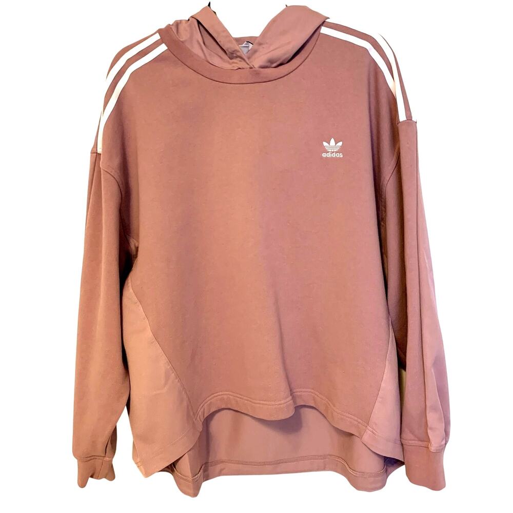 Adidas Adicolor Classics Women XL Magic Mauve Hoodie with High Low Hem